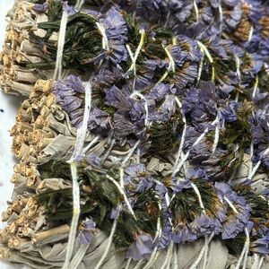 Purple Sinuata Flower Sage Smudge Torch 6”
